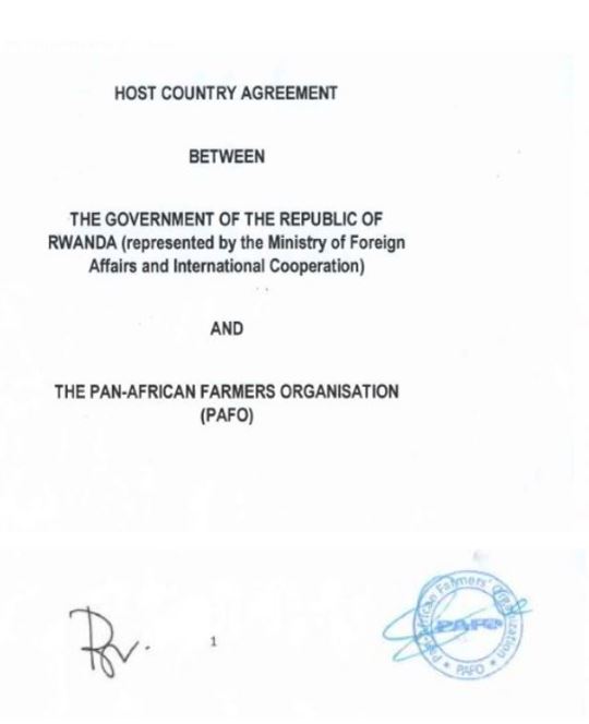 La PAFO obtient son accord de siège Host Agreement