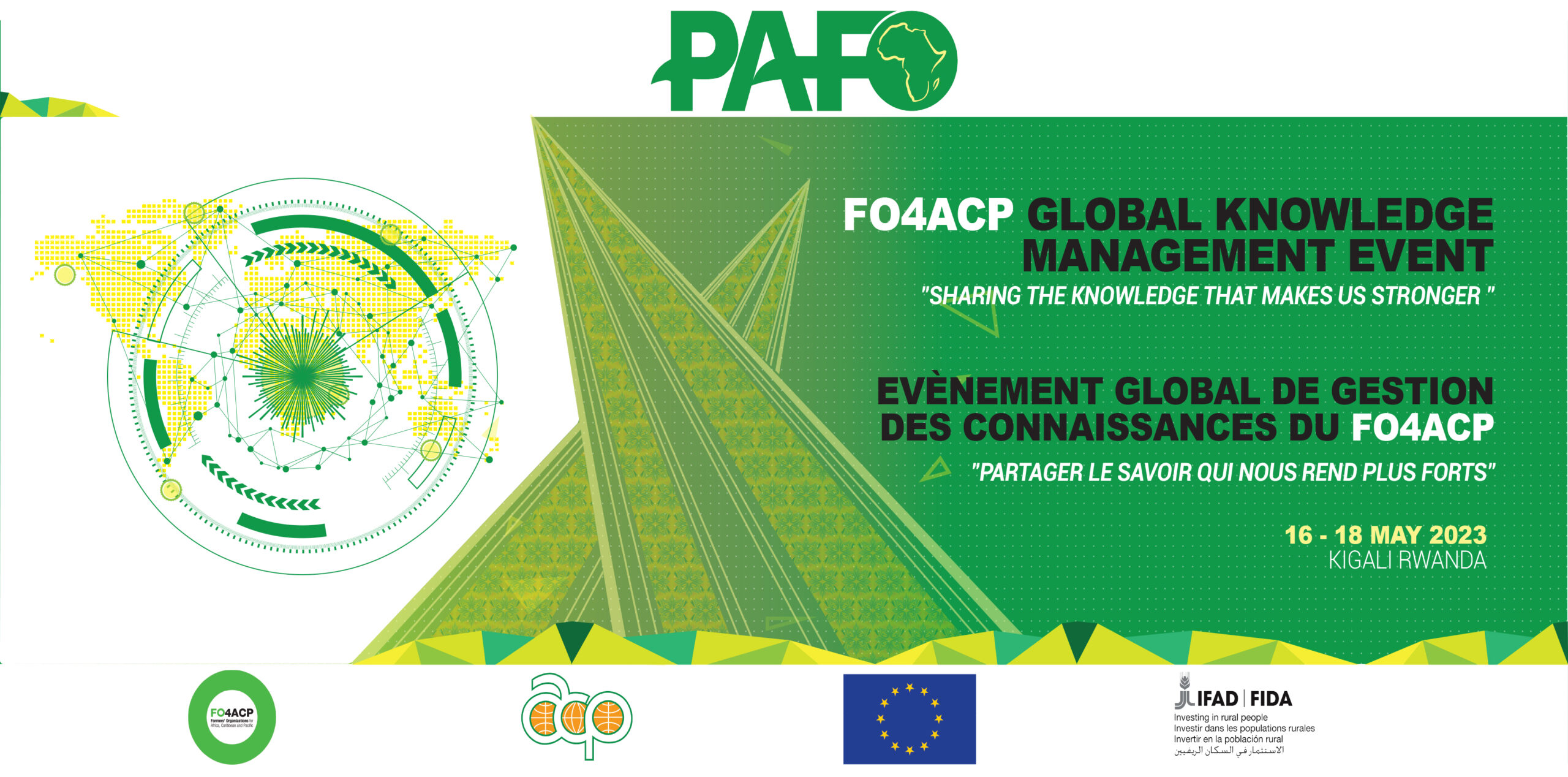 Événement Global de Gestion de Connaissance du Programme FO4ACP Proposition2 B 6mx3m Backdrop Banner KM With PAFO Logo Scaled