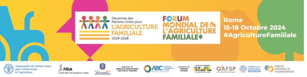 PAFO au Forum Mondial de l’Alimentation 2024 : Un engagement renouvelé pour l’agriculture familiale DNUAFF Affiche 1024x257