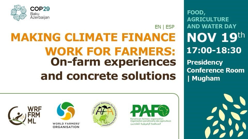 COP29 : PAFO Plaide pour un Financement Climatique Juste pour les Agriculteurs Africains Photo Cop 4